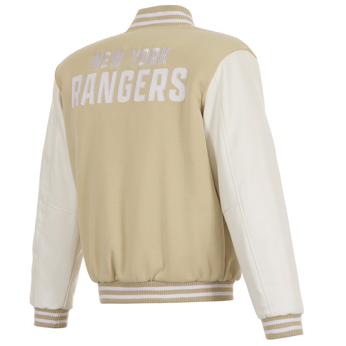 JH Design Rangers Reversible Tan/White Varsity Jacket