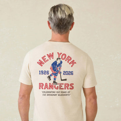 Faherty Rangers Centennial Cream Sunwashed Tee