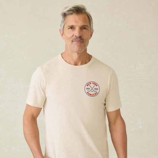 Faherty Rangers Centennial Cream Sunwashed Tee