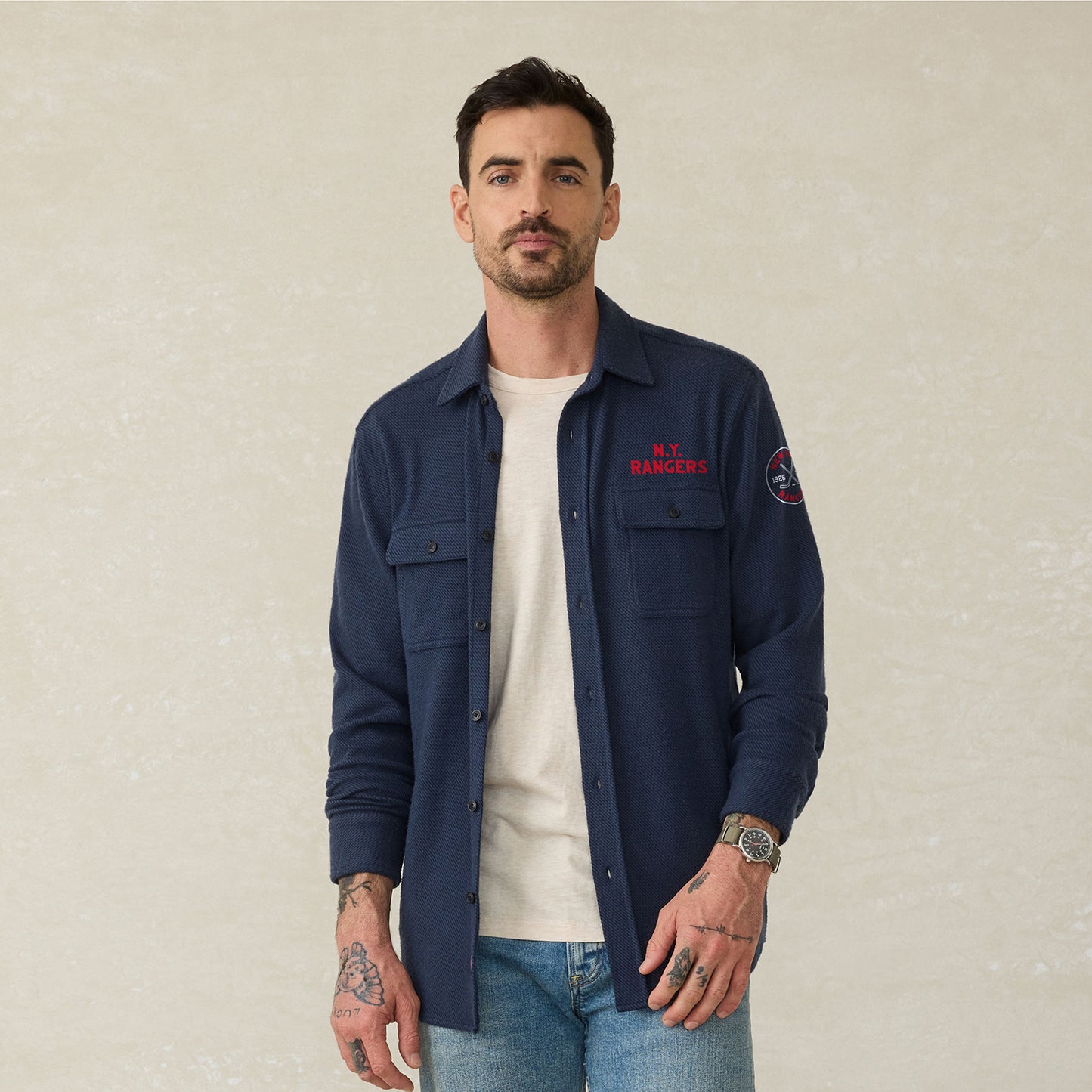 Faherty Rangers Navy Legend Sweater Shirt