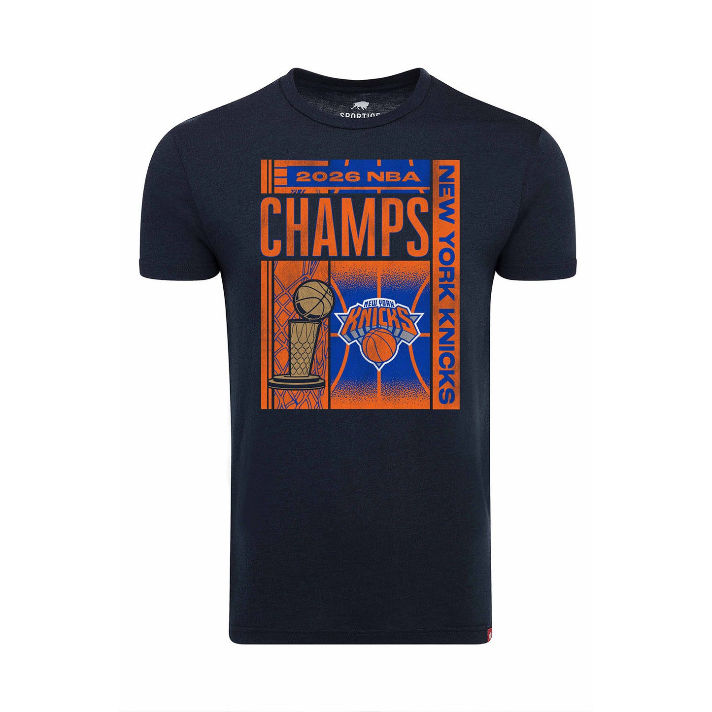 Sportiqe Knicks 2026 NBA Champions Navy Comfy Tee
