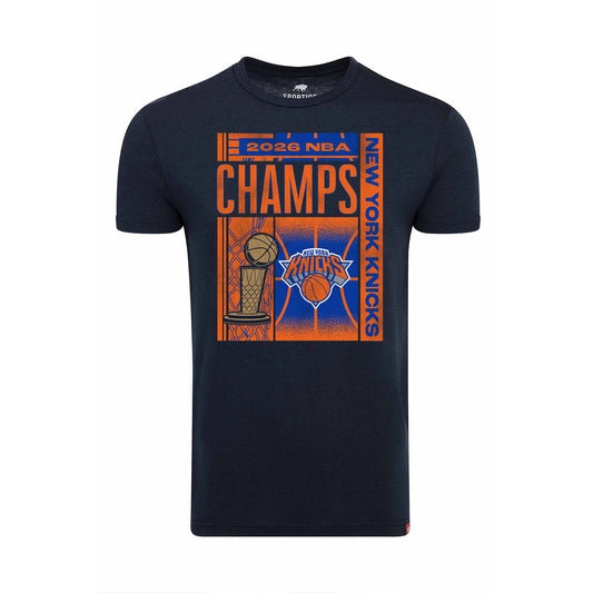 Sportiqe Knicks 2026 NBA Champions Navy Comfy Tee