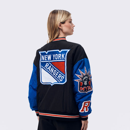 Women's Colorblock Bomber Black/Royal