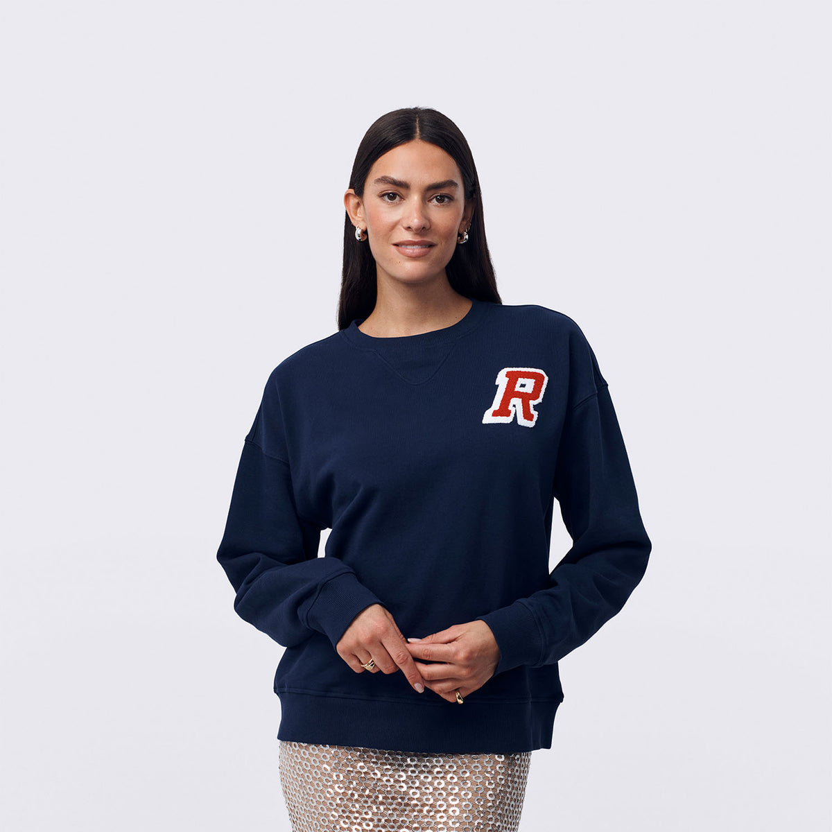 Women's Classic Boucle Crew Navy