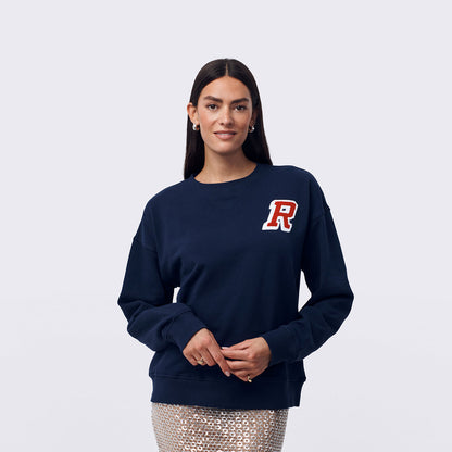 Women's Classic Boucle Crew Navy