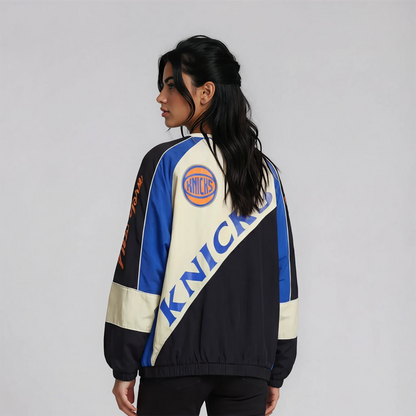 Wild Collective Knicks Oversized Raglan Track Jacket
