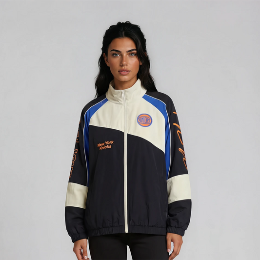 Wild Collective Knicks Oversized Raglan Track Jacket
