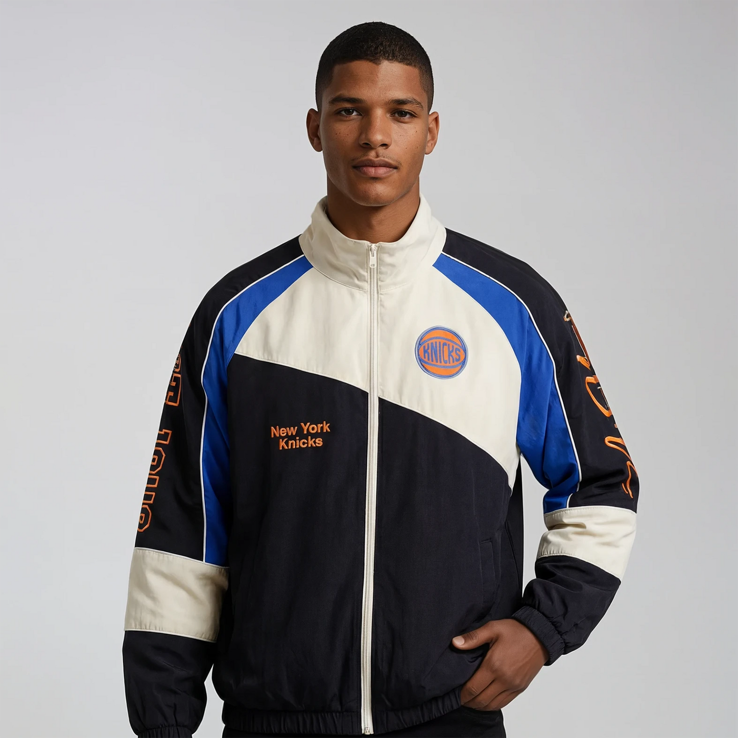 Wild Collective Knicks Oversized Raglan Track Jacket