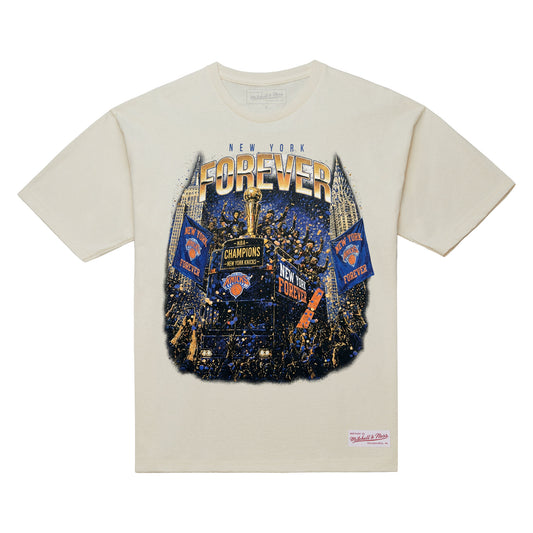 Mitchell & Ness Knicks 2026 NBA Champions Canyon of Heroes Cream Tee