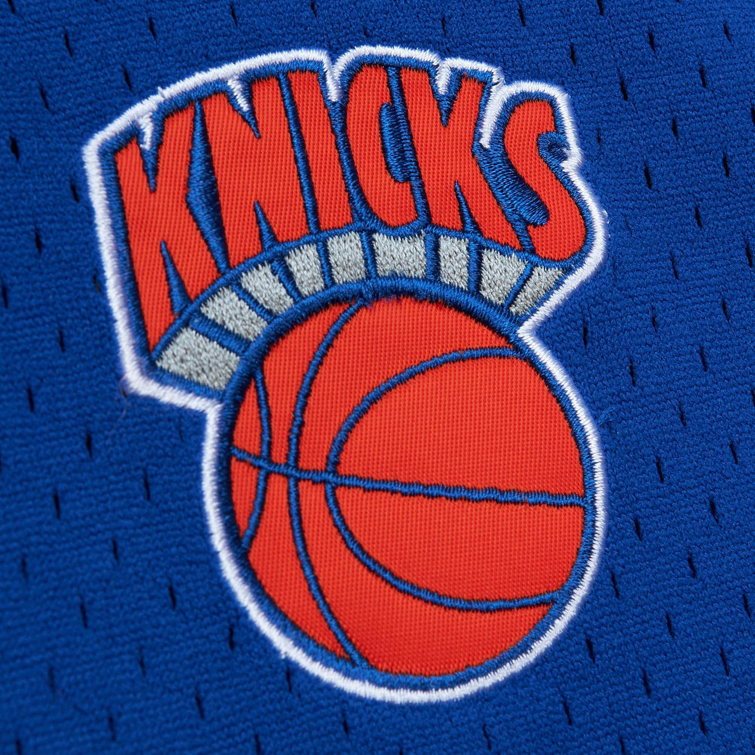 Mitchell & Ness Knicks On the Clock Mesh Button Down Shirt - Detail View