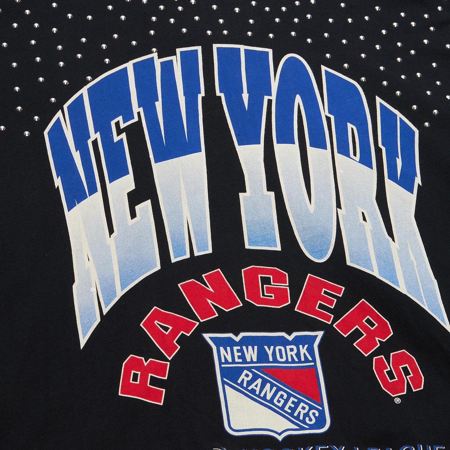 Women's Mitchell & Ness Rangers Boxy Longsleeve Crop Crew