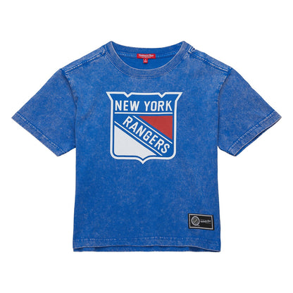 Women's Mitchell & Ness Rangers Logo Boxy Crop Tee