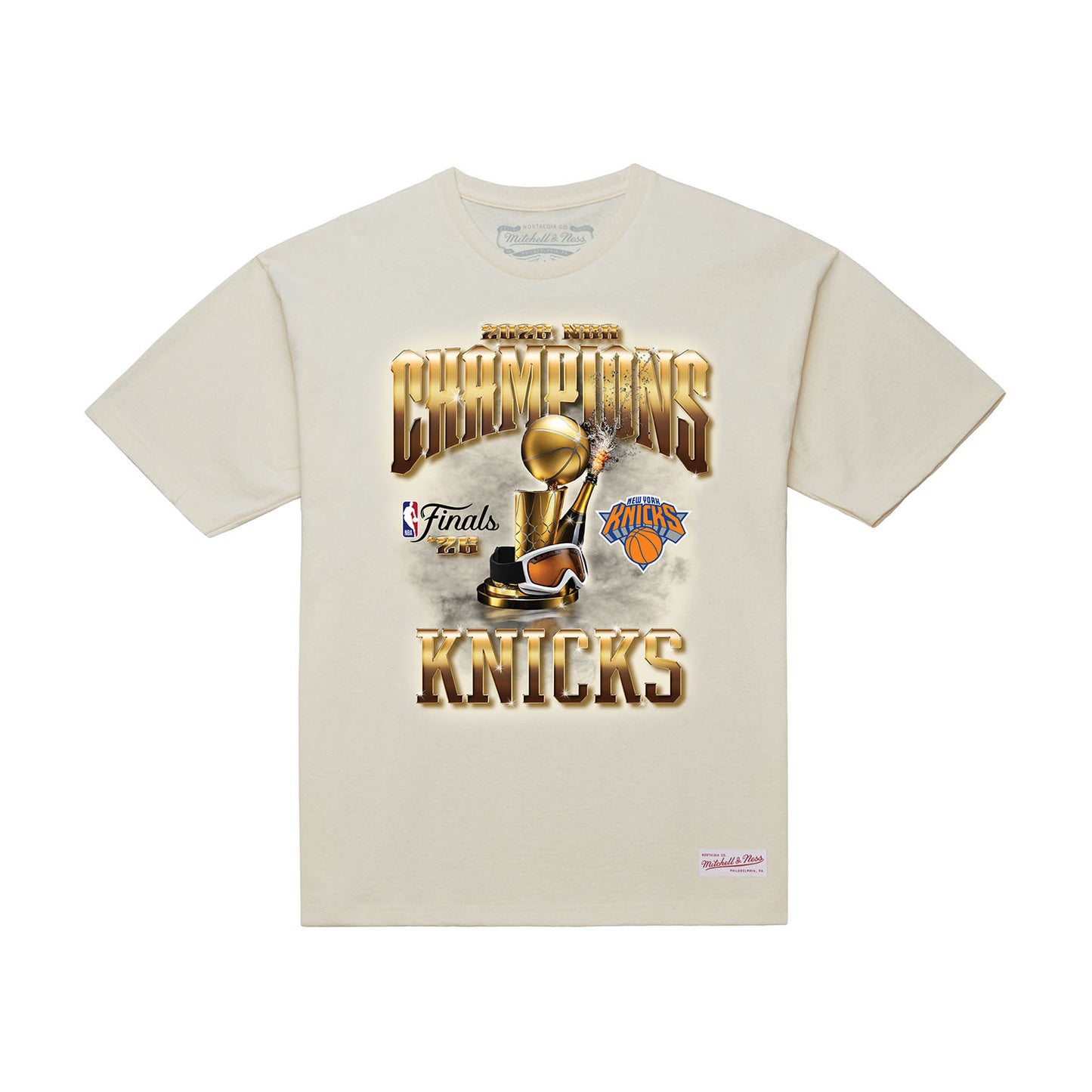 Mitchell Ness Knicks 2026 NBA Champions Cream Tee