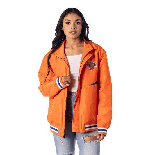 Wild Collective Knicks Orange Nylon Bomber Jacket