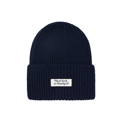 NYON x Rangers Motto Navy Chunky Beanie