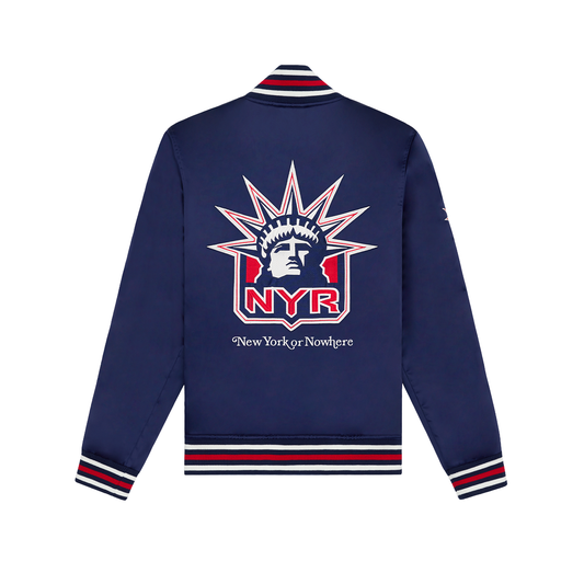 NYON x Rangers Liberty Satin Varsity Jacket