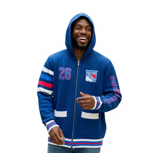 Wild Collective Rangers Hooded Jacquard Full Zip Sweater