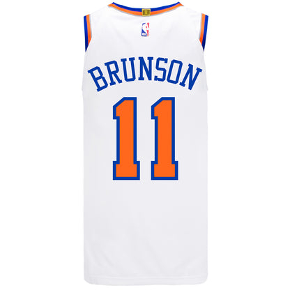 Knicks Nike Jalen Brunson White Association Authentic Jersey In White - Back View