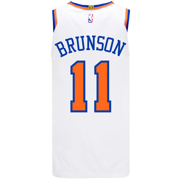 Knicks Nike Jalen Brunson White Association Authentic Jersey In White - Back View