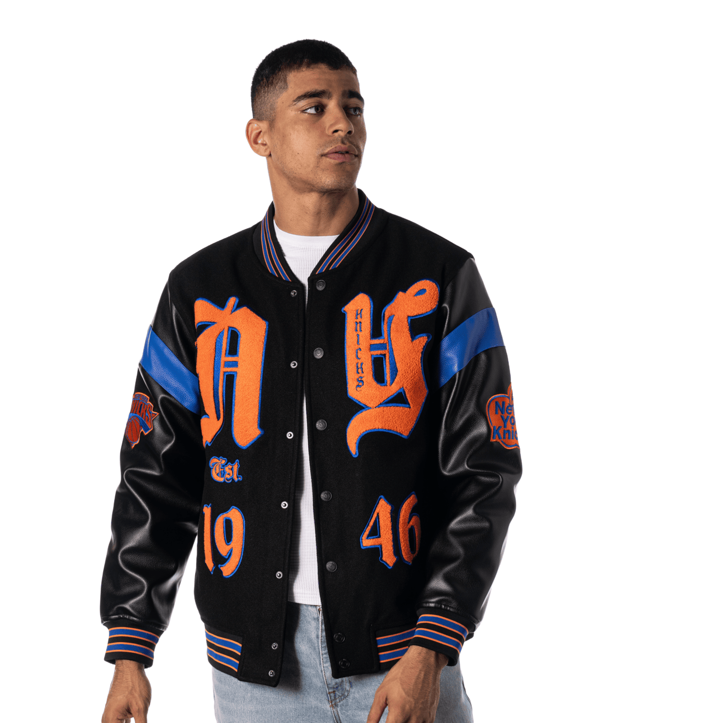 Wild Collective Knicks NY Established Varsity Jacket