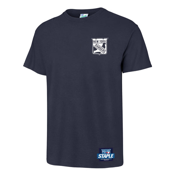 '47 Brand Rangers Exclusive Staple NQNY Tee In Blue - Front View