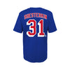 Youth Rangers Igor Shesterkin Name & Number Tee In Blue - Back View