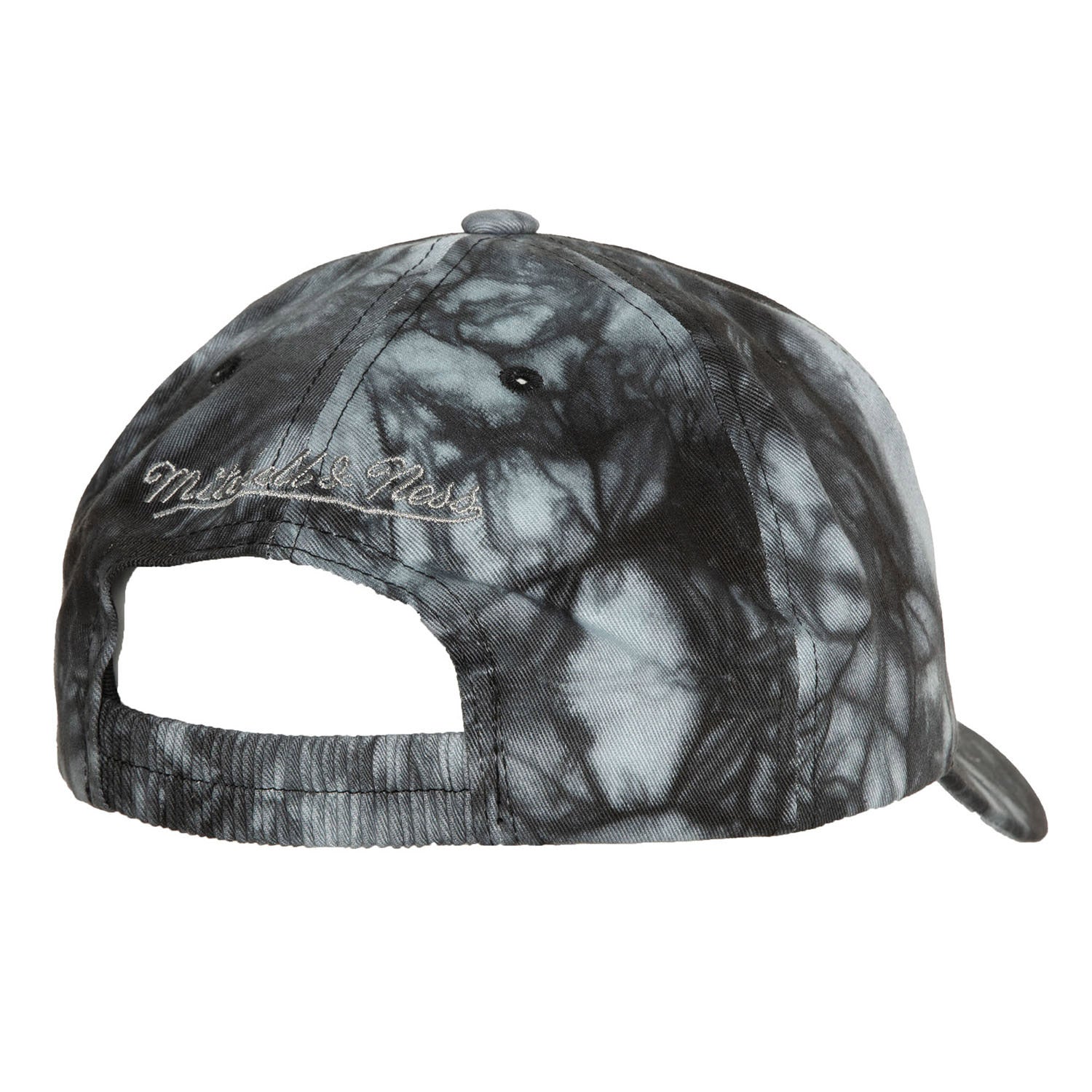 Mitchell & Ness Knicks Tie Dye Dad Hat In Black - Back Angled Right Side View