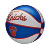Wilson Knicks Retro Mini Basketball In Orange Blue & White - Side View