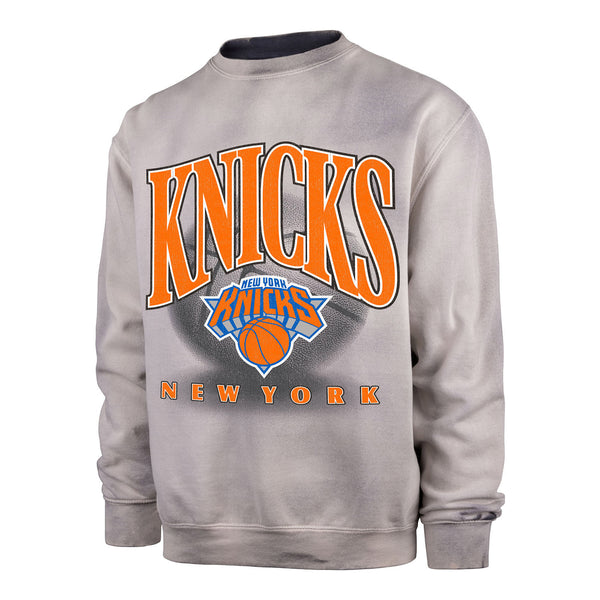 '47 Brand Knicks Smoke Out Thompson Crew Fleece In Grey - Front View