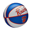 Wilson Knicks Retro Mini Basketball In Orange Blue & White - Side View