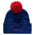 Mitchell & Ness Rangers Punch out Pom Knit Hat In Blue Red & White - Back View