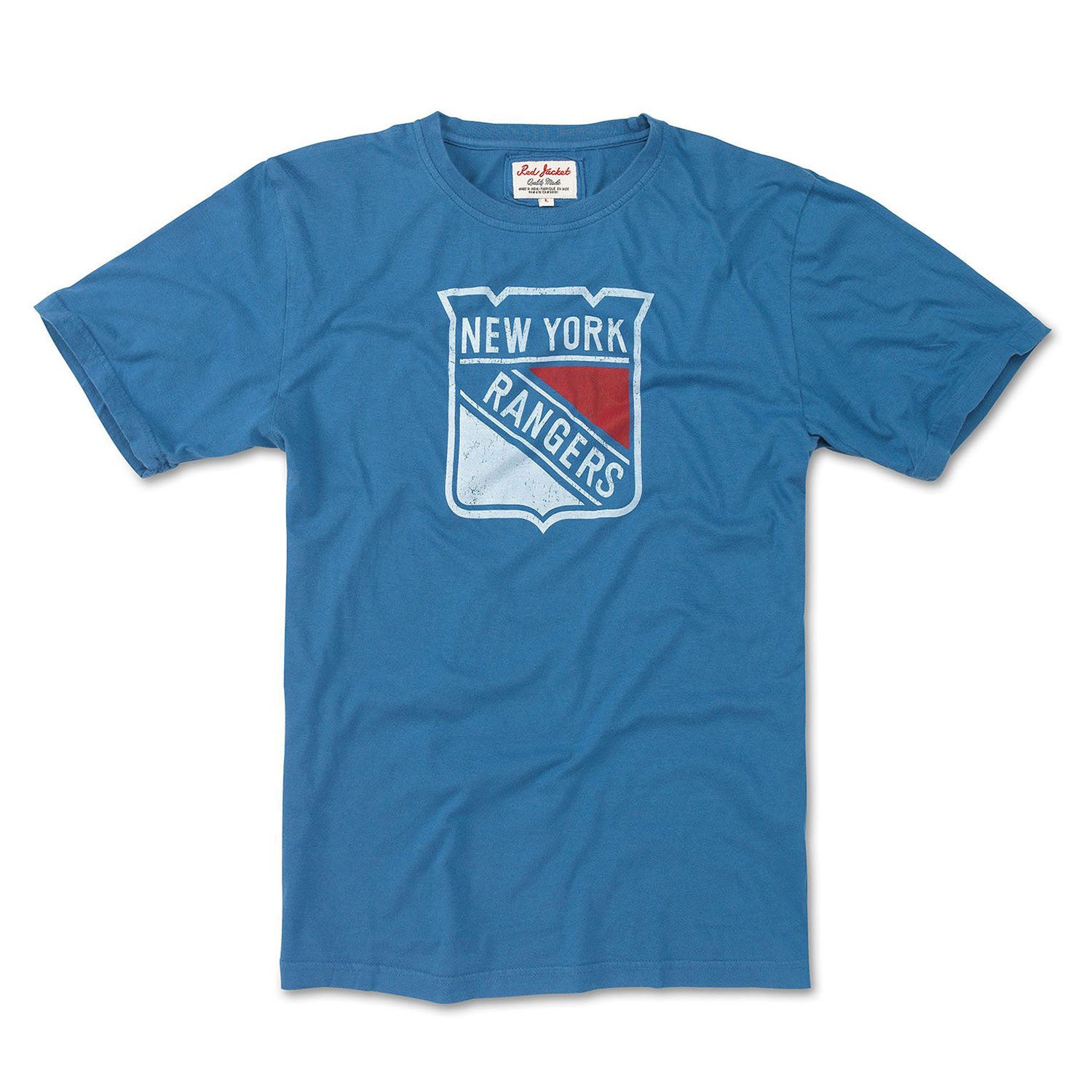 American Needle Rangers Logo Brass Tacks Tee In Blue - Front View