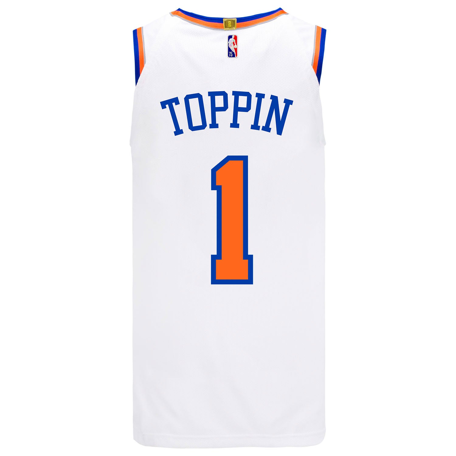 Obi Toppin New York Knicks Game-Used #1 White Jersey vs. Detroit