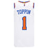 Knicks Nike Obi Toppin White Diamond Authentic Jersey - Back View