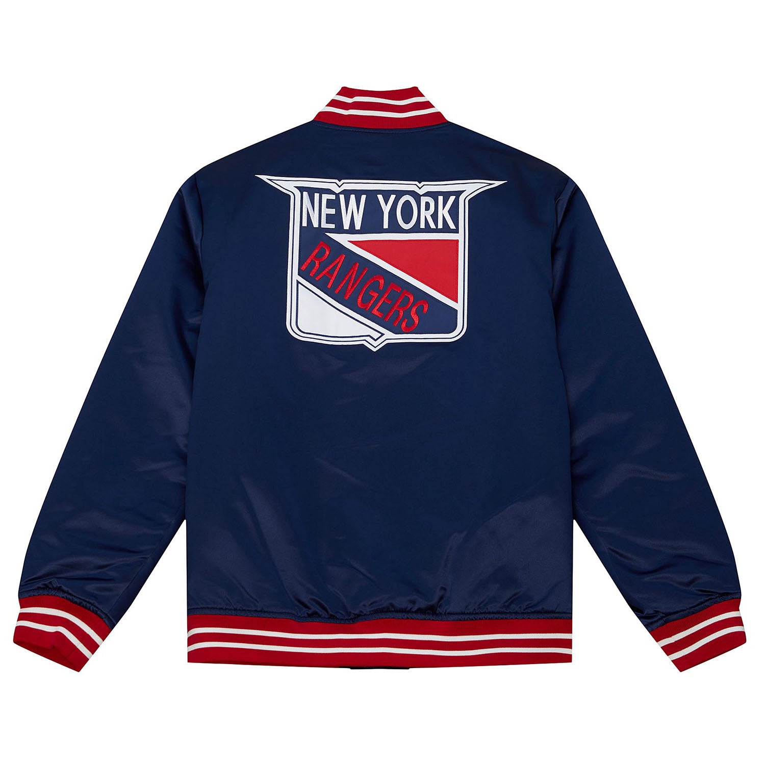 New York Rangers Hometown LW Satin Jacket By Mitchell & Ness - Mens