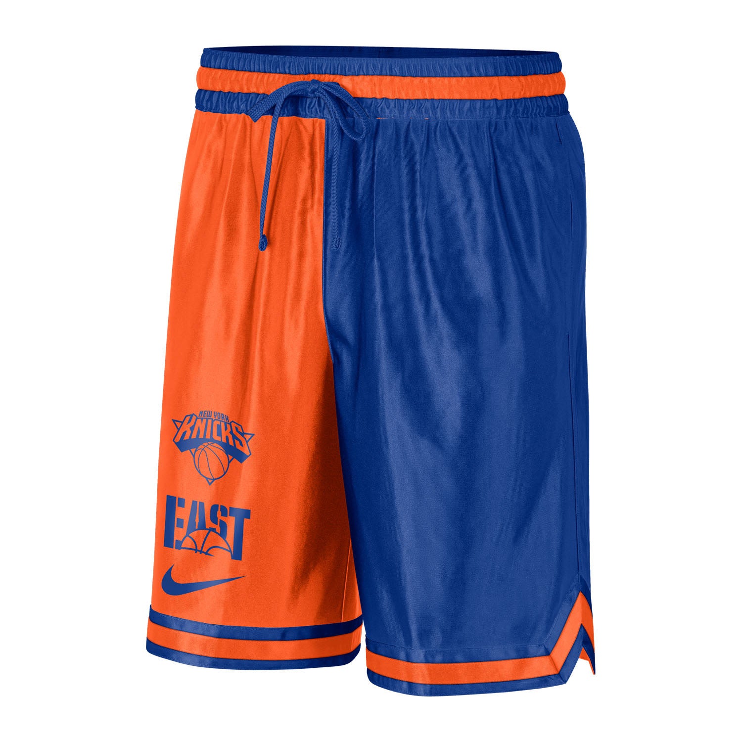 Nike Knicks Dri-fit Courtside DNA Shorts in Orange and Blue - Front View