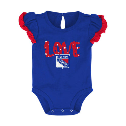 Infant Rangers Hockey Star 2-Pack Creeper Set In Blue & Red - Individual View