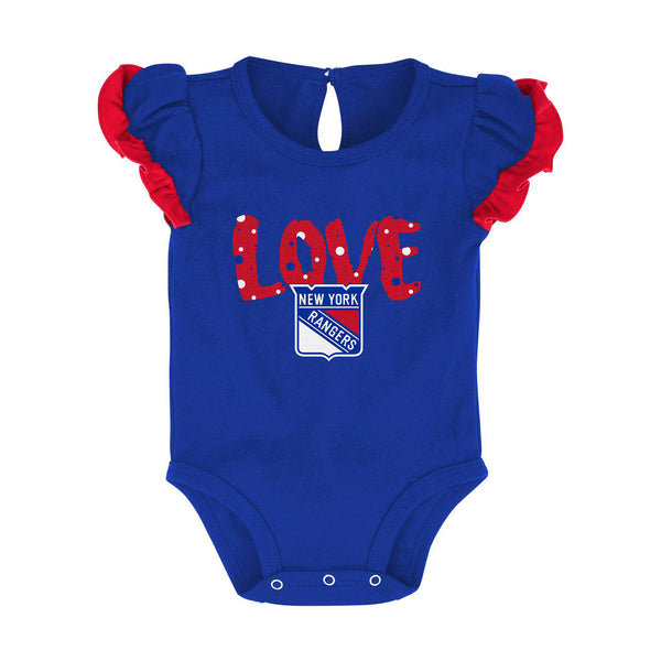 Infant Rangers Hockey Star 2-Pack Creeper Set In Blue & Red - Individual View