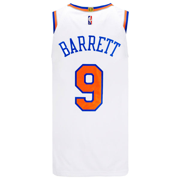 Knicks Nike RJ Barrett White Diamond Authentic Jersey - Back View