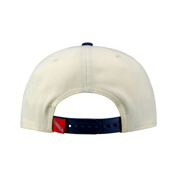 New Era Rangers Exclusive Two Toned Retro Snapback Cream/Royal Hat - Back View