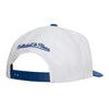 Mitchell & Ness Rangers Vintage Sharktooth Snapback Hat In White Blue & Red - Back View