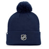 Women's Fanatics Rangers Authentic Pro Road Cuff Pom Knit Hat In Blue - Back View