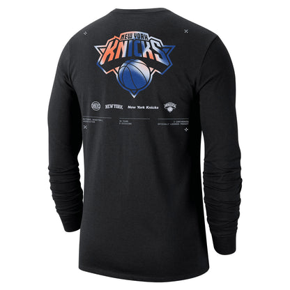 Nike Knicks Tie Dye Logo Longsleeve Tee in Black - Back View