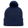 Women's Fanatics Rangers Authentic Pro Road Cuff Pom Knit Hat In Blue - Front View