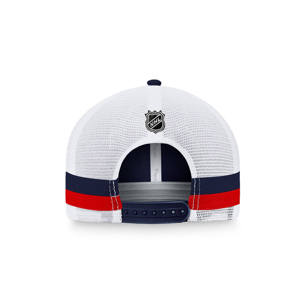 Fanatics Rangers Special Edition 2022 Structured Trucker Hat In Blue White & Red - Back View