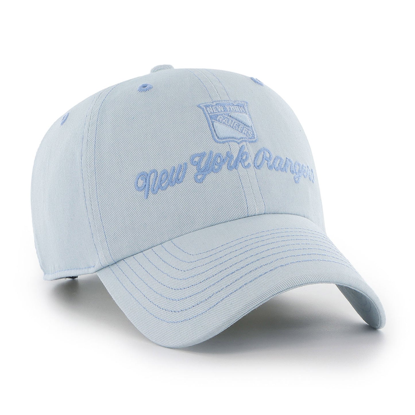 Women's '47 Brand Rangers Blue Haze Clean Up Hat - Front View