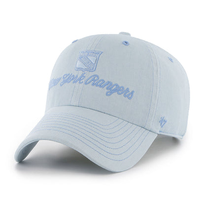 Women's '47 Brand Rangers Blue Haze Clean Up Hat - Front View
