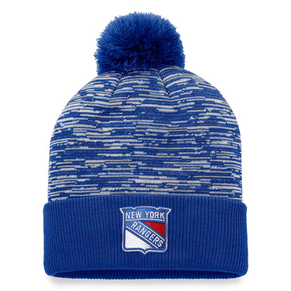 Fanatics Rangers Defender Pom Knit Hat In Blue - Front View