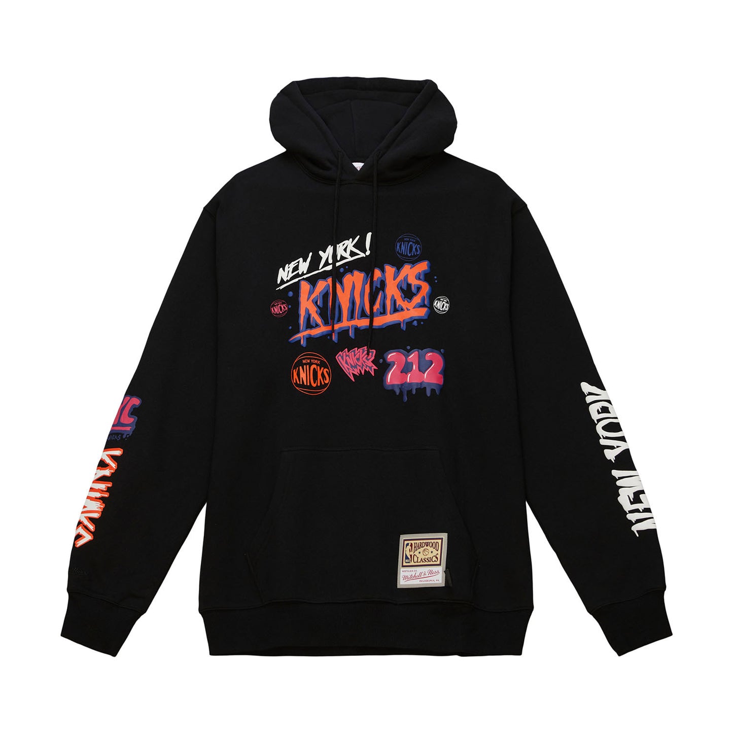 Mitchell & Ness Knicks Graffiti Hoodie In Black - Front View
