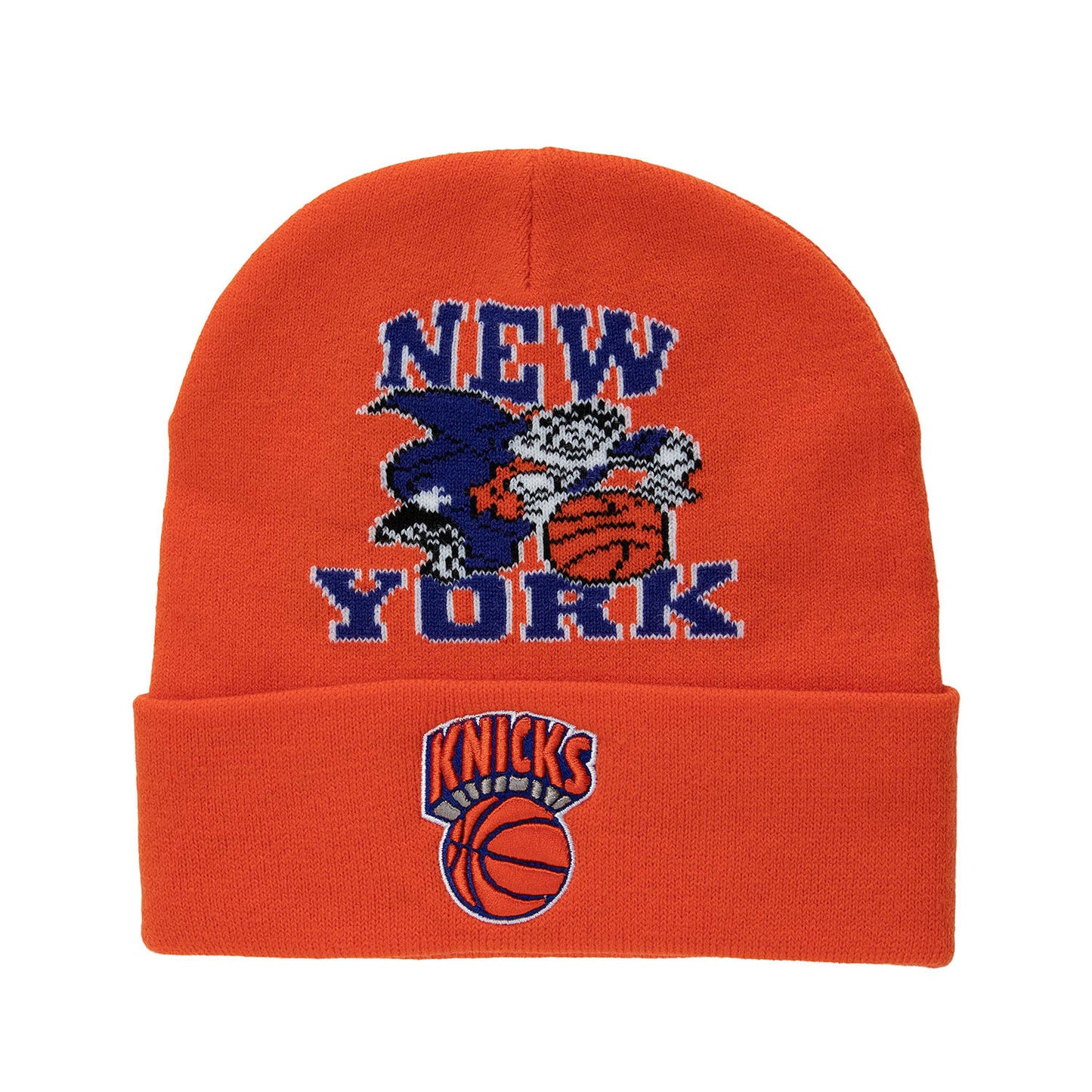 Mitchell & Ness Knicks Origins Knit In Orange - Front View